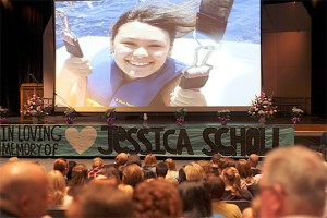 One thousand people were expected and hundreds attended the memorial service of Lindbergh High School student Jessica Scholl on Sunday afternoon at the school.