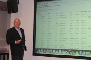 Renton officer and TrackMole CEO Shawn Tierney introduces the program at Renton City Hall.