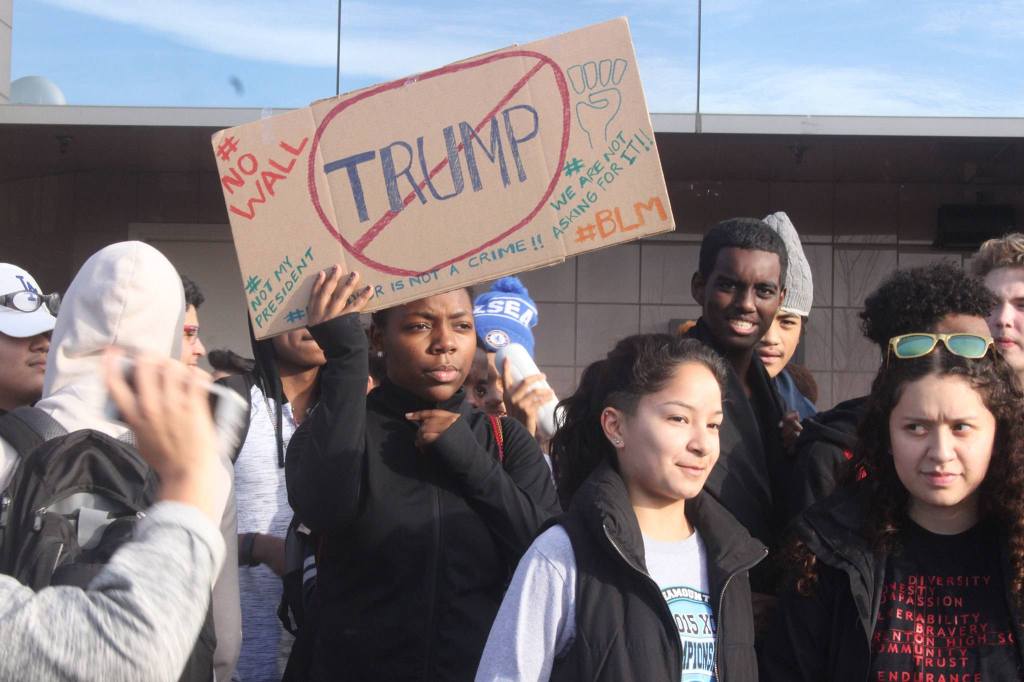Renton High students walk out in protest of presidential election