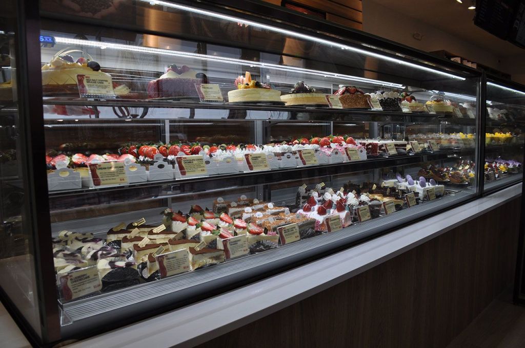 Desserts line a display case at 85°C Bakery Cafe. HEIDI SANDERS, The Reporter