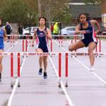 Juniors Carolyn Soysouvanh and Camille Manson ran the 300m hurdles April 22 at Mount Si. Manson came in eighth and Soysouvanh finished in 17th place.