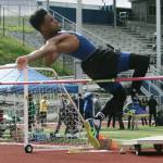 Senior Cameron Roberson tied for second in the high jump at 5&rsquo;8.