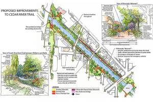 A rendition of the proposed changes to the Cedar River corridor. (Courtesy photo)