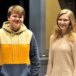 Chase Mellinger, left, and Eden Allen star in Hazen High Schools production of Pillow Talk, which opens this week. (Leah Abraham | Renton Reporter)