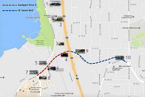 Map reflects the proposal to change North Park Drive to North Southport Drive, and Northeast Park Drive toNortheast Sunset Boulevard. (Courtesy image)