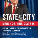 The State of the City address starts 7:30 a.m. at Renton Technical College.