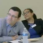 47th Legislative District state Sen. Joe Fain, R-Auburn, and his challenger, Mona Das, D-Covington, listen to other candidates for state office speaking Tuesday afternoon during a forum at the Auburn Community Event Center. ROBERT WHALE, Auburn Reporter