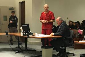 Robert Morrison addresses the court Thursday during his sentencing hearing. Photo by Kayse Angel