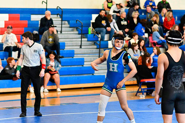 John Gonzalez-Franco takes the mat for his 132 finals match. Courtesy photo