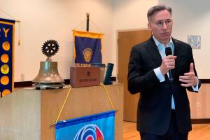 Rotary members sit down with county executive