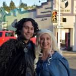 Renton Councilmember Ryan McIrvin showed Game of Thones spirit at the dragon unveiling Saturday, April 13. McIrvin dressed as Jon Snow, and Stephanie McIrvin as Daenerys Targaryen. Photo by Haley Ausbun.