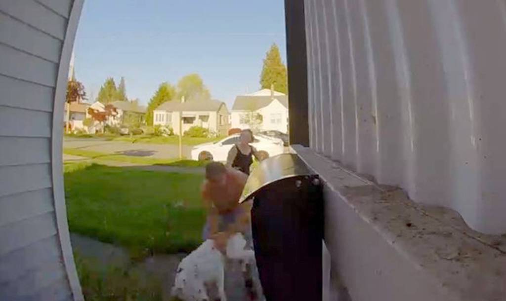 This image from a video shows an April 24 attack on a Chihuahua-dachshund mix in Renton. Courtesy image