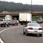 Ashley Hiruko/staff photo                                Traffic sits at a standstill on Monday morning (May 20) on Interstate 90 near Bellevue.