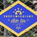 Photo by Haley Ausbun. The plaques featured several words important to the project, including dúc tin, or faith in Vietnamese. The fence runs along the Sunset Community Church.