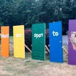 Photo courtesy of Brenda Franklin Strout, the damage done to one of the doors on Monday, June 17.