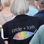 Photo by Haley Ausbun                                The United Christian Church in Renton held a prayer vigil Friday, June 21 in response to damage done to their pride display.