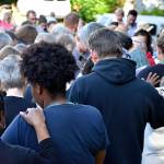 Photo by Haley Ausbun                                The United Christian Church in Renton held a prayer vigil Friday, June 21 in response to damage done to their pride display.