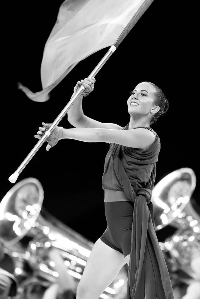 Photo courtesy of Seattle Cascades Drum and Bugle Corps                                The horns, snares and color guard give their all in a performance earlier this season. The Seattle Cascades, as well as six other drum and bugle corps, perform Saturday, July 6 at Renton Memorial Stadium.