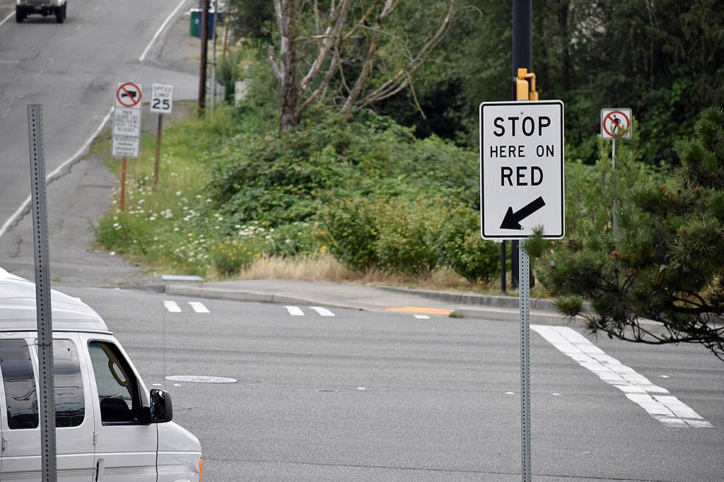 Photos by Haley Ausbun.                                The new red light camera at the Benson Drive and South Puget Drive intersection had the highest citations in the region, in 2018.
