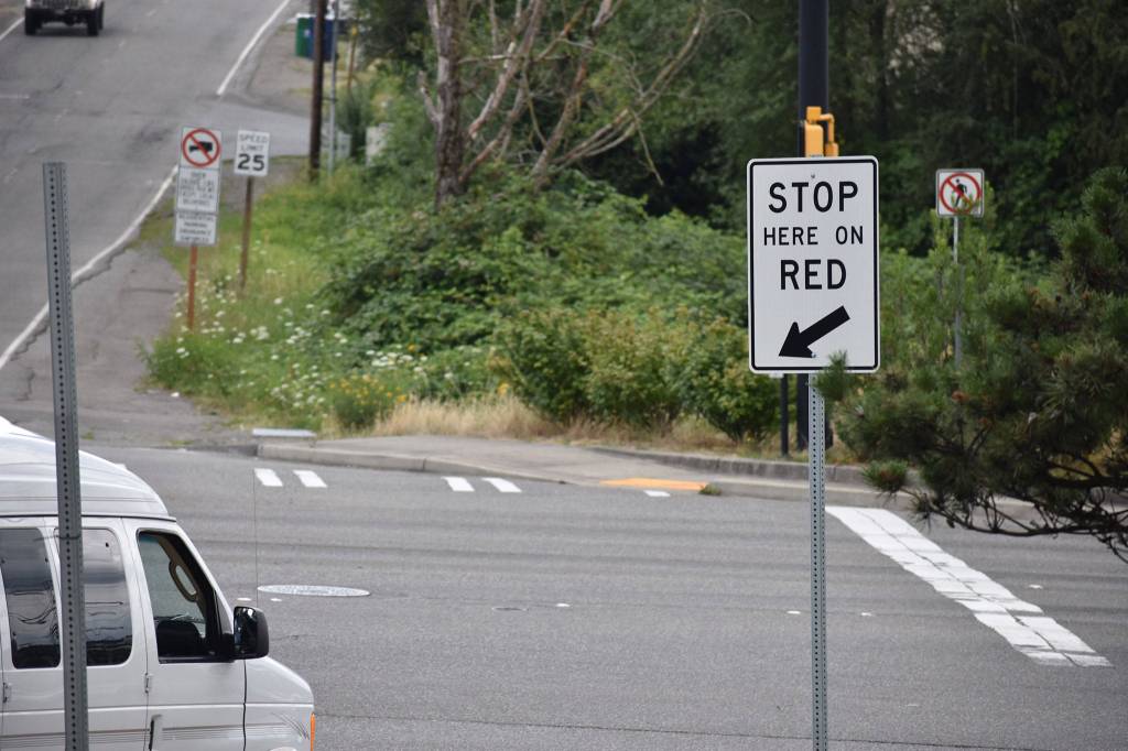 Photos by Haley Ausbun.                                The new red light camera at the Benson Drive and South Puget Drive intersection had the highest citations in the region, in 2018.