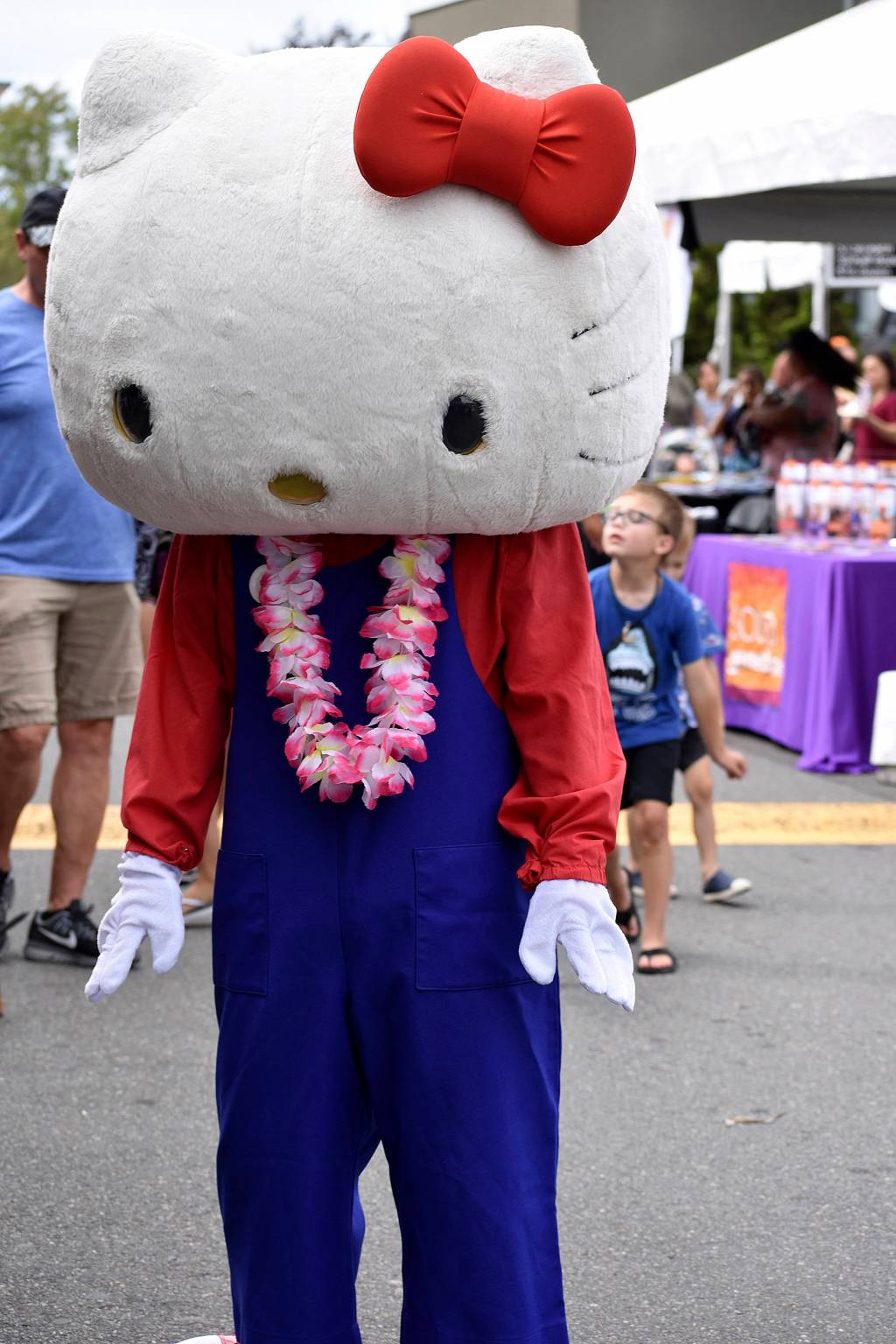 Kids and families were able to grab pictures with Hello Kitty at several meet and greets throughout the Uwajimaya Renton Polynesian Festival, Saturday and Sunday, Aug. 17-18. Photo by Haley Ausbun.