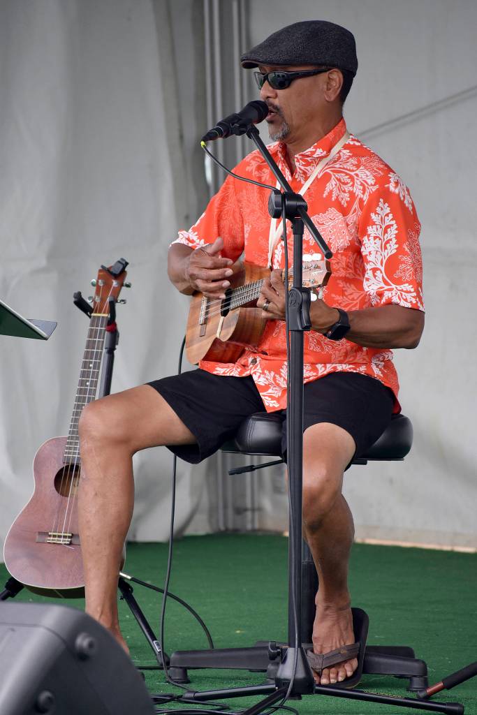 Elias Maulili Kauhane performs at the 10th annual Uwajimaya Renton Polynesian Festival, Saturday Aug. 17. Photo by Haley Ausbun.
