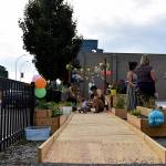 A new, temporary Pop-up Park gave Renton residents visiting the local farmers market a place to rest, or play, for a short-time.                                Photo by Haley Ausbun.