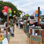 A new, temporary Pop-up Park gave Renton residents visiting the local farmers market a place to rest, or play, for a short-time.                                Photo by Haley Ausbun.
