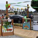 A new, temporary Pop-up Park gave Renton residents visiting the local farmers market a place to rest, or play, for a short-time.                                Photo by Haley Ausbun.