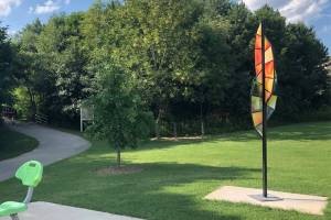 Courtesy of Kirk Seese. An example of his debut sculpture, The Feather that may be seen in Sunset Park next year.