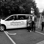 Photo by Haley Ausbun. Photo left to right: David Rodriguez, Tony Ventrella, Rachel Chronister, Marla Veliz, Reagan Dunn, and Gavin Hunt at the Sept. 10 ribbon cutting for the New Horizon School van, gifted by King County Councilmember Reagan Dunn through the retired van program.
