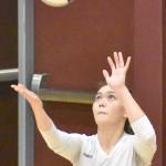 Angie Pham serves the ball during the Enumclaw vs. Hazen game on Thursday, Sept. 19. Photo by Kevin Hanson