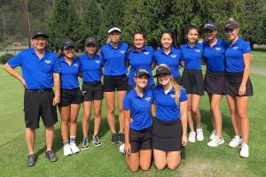 Photo courtesy of Victor Yee. The Hazen girls golf team is taking home the championship banner for the first time in its history.