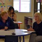 Photo by Haley Ausbun. Sen. Patty Murray (D-WA) with representatives at Child Care Aware of Washington.