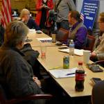 Photo by Haley Ausbun. Sen. Patty Murray (D-WA) with veterans and veteran healthcare provider staff at VFW Post 1263 in downtown Renton.