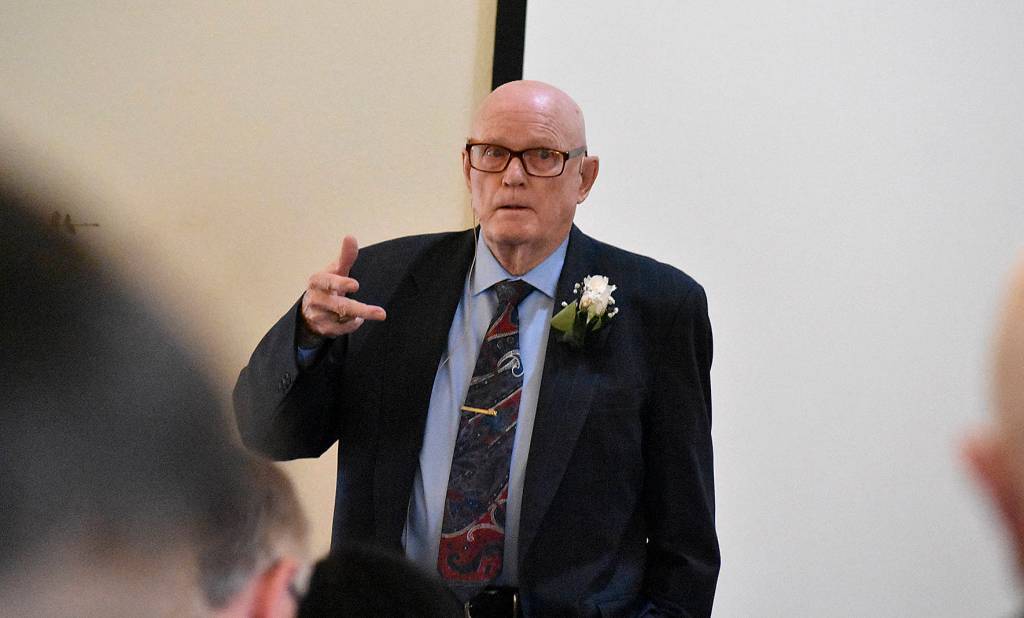 Photo by Haley Ausbun. Garth Smiths final sermon at Springbrook Church of Christ, Sunday, Oct. 13. At 90, he has been devoted to his faith, as well as his marriage, for over 70 years.