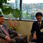 Photo by Haley Ausbun. Mayor Denis Law and Mayor Shozo Katayama.