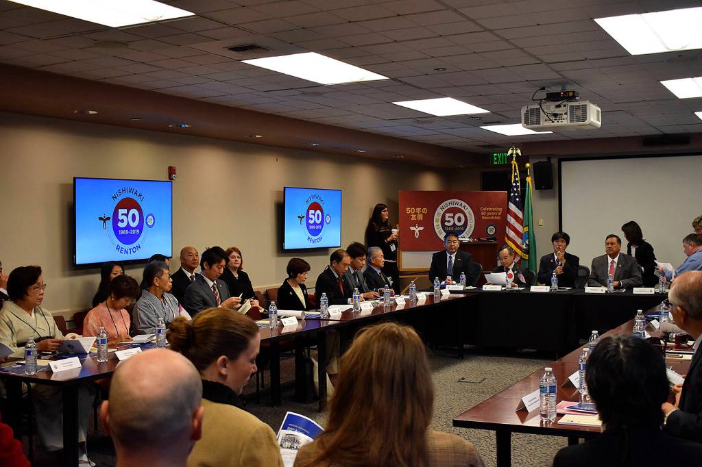 Photo by Haley Ausbun. The Oct. 17 formal ceremony in honor of the 50th anniversary of Nishiwaki-Renton sister cities agreement.