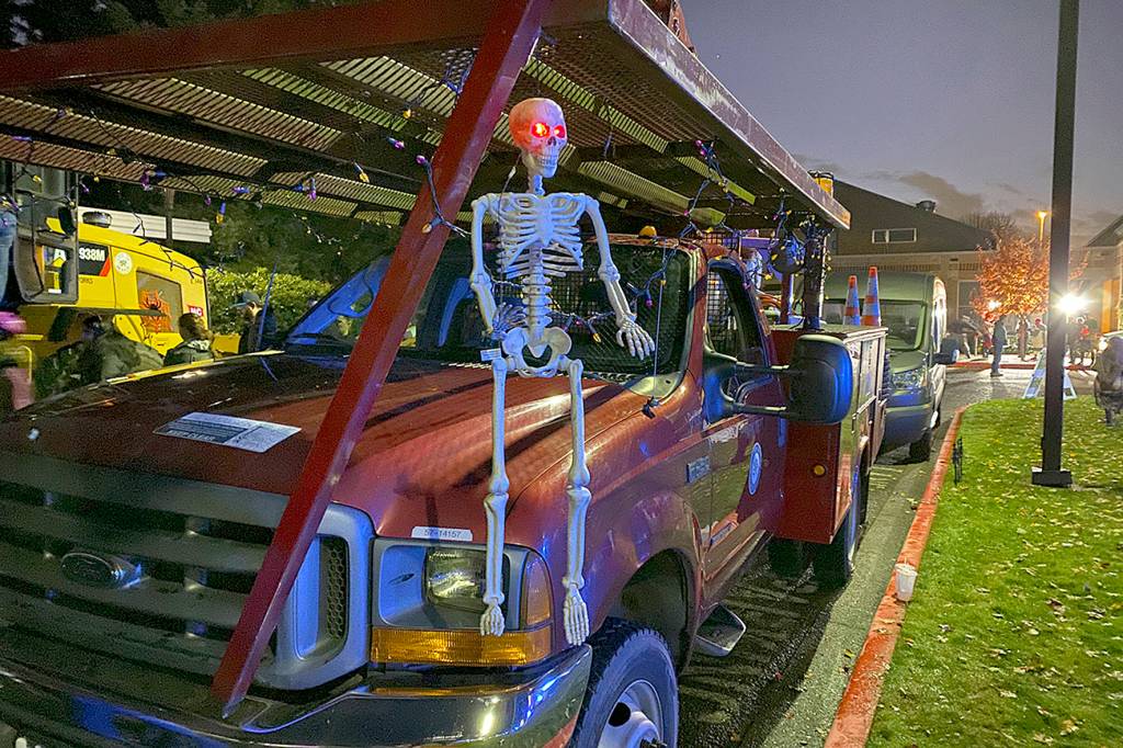 Photo by Haley Ausbun. Another main event of Halloweekend, Truck or Treating, Friday, Oct. 25 at the Renton Community Center featured Seafair clowns, big trucks and emergency response vehicles all decked out in Halloween spirit.