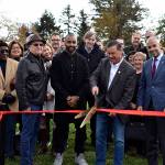 Photo by Haley Ausbun                                An honorary ribbon cutting at the site for the new Family First Community Center, Saturday, Oct. 26 next to Cascade Elementary School.
