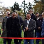 Photo by Haley Ausbun. Former Seahawk Doug Baldwin and Renton Mayor Denis Law right before the ribbon cutting. The two have worked together on the Family First Community Center for several years.