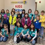 Photo by Haley Ausbun. Girl Scouts from troops 46754, 41126 and 41170 put together 400 sandwhich lunches on Saturday, Nov. 9 as part of Vision House kids serve event. The lunches then went to people experiencing homelessness in Seattle via Union Gospel Mission Search and Rescue.