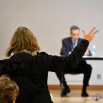 Photo by Haley Ausbun. A resident expresses a need for more Renton representation on Sound Transit boards, at the Transit Town Hall, Dec. 4, at Renton Senior Activity Center.