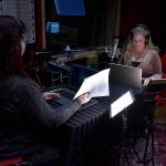 Photo by Haley Ausbun. Kim Shepard (left) and Carolyn Ossorio (right) launched a new true crime podcast, recorded at a sleek studio in Coal Creek. Ossorio is a former Renton Reporter columnist and both hosts previously worked at KIRO radio.