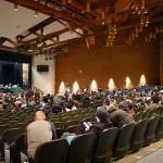Photo by Haley Ausbun. The United Way Family Resource Exchange event on Martin Luther King Jr. Day, Jan. 20 at Lindbergh High School drew large crowds for the auditorium event: housing assistance. It was the first room many went to that day, Lauren McGowan, United Way director of ending homelessness and poverty, said.