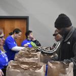 Photo by Haley Ausbun. United Way provided groceries and other donated goods at the Family Resource Exchange event on Martin Luther King Jr. Day, Jan. 20 at Lindbergh High School.