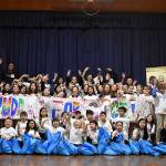 Photo by Haley Ausbun. On Jan.22 about 60 St. Anthonys students put together gift bags with school supplies for their sister school in Haiti, with the help of the WE and NFL Huddle for Good initiative. The schools connected after the devastating earthquake in Haiti killed a young missionary connected to the parish in Renton.