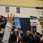 Photo by Haley Ausbun. Students at Highlands Elementary School saw STEM in a new, fun way with the Pacific Science Center Science on Wheels visit. During the visit, Amazon representatives announced a $2 million donation to two nonprofits.