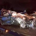 Photo courtesy of Renton Police Department. Rollover collision on Sunday, Feb. 9 on Talbot Road South in Renton.