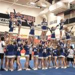 Hazen High School cheer team took third place during the coed competition at the WIAA State Central Cheerleading Tournament on Feb. 7, 2020. Photo courtesy of Brian Kaelin.